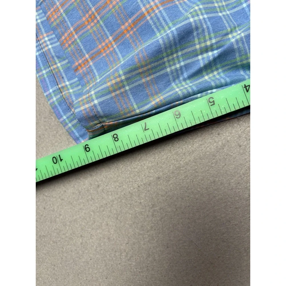 Tommy Bahama On Par La Vida Check Shorts Mens 38 Blue Plaid Chino 9 Inseam